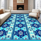 Ultra Soft Area Rug, Non Slip, Stain Resistant, Washable Area Rugs for Living Room, Bedroom, Floral Low Pile Dining Room Carpet Non-Slip(Blue)