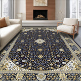 Ultra Soft Area Rug, Non Slip, Stain Resistant, Washable Area Rugs for Living Room, Bedroom, Traditional Navy and Beige for(Blue)