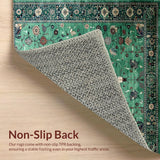 Ultra Soft Area Rug, Non Slip, Stain Resistant, Washable Area Rugs for Living Room, Bedroom, Elegant Botanical Tiled Arrangement(Green)
