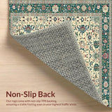 Ultra Soft Area Rug, Non Slip, Stain Resistant, Washable Area Rugs for Living Room, Bedroom, Rustic Vintage Distressed Visuals(Ivory)