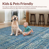 Ultra Soft Area Rug, Non Slip, Stain Resistant, Washable Area Rugs for Living Room, Bedroom, Geometric Spotted Carpet(Blue)