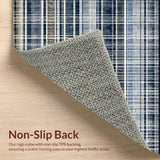 Ultra Soft Area Rug, Non Slip, Stain Resistant, Washable Area Rugs for Living Room, Bedroom, Ink & Snow Stripe Woven Accent Rug, Outdoor Entrance Carpet(Blue)