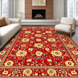 Ultra Soft Area Rug, Non Slip, Stain Resistant, Washable Area Rugs for Living Room, Bedroom, Rustic Handcrafted Petal Arrangement(Red)