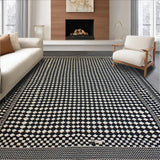 Ultra Soft Area Rug, Non Slip, Stain Resistant, Washable Area Rugs for Living Room, Bedroom, Sleek Minimalist Ogee Style(Black)