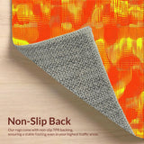 Ultra Soft Area Rug, Non Slip, Stain Resistant, Washable Area Rugs for Living Room, Bedroom, Dynamic Curvilinear Motif(Orange)