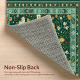 Ultra Soft Area Rug, Non Slip, Stain Resistant, Washable Area Rugs for Living Room, Bedroom, Forest Green Tiled Aesthetic(Green)