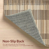 Ultra Soft Area Rug, Non Slip, Stain Resistant, Washable Area Rugs for Living Room, Bedroom, Rustic Multi-Colored Woven Texture(Beige)