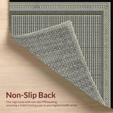 Ultra Soft Area Rug, Non Slip, Stain Resistant, Washable Area Rugs for Living Room, Bedroom, Striking Ethnic Patterned Ensemble(Gray)