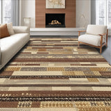 Ultra Soft Area Rug, Non Slip, Stain Resistant, Washable Area Rugs for Living Room, Bedroom, Rustic Pike Fishing Cabin Rug with Wildlife Design(Beige)