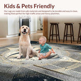 Ultra Soft Area Rug, Non Slip, Stain Resistant, Washable Area Rugs for Living Room, Bedroom, Mystic Sun and Crescent Moon Rug with Zodiac Constellation and Tarot Geometry(Gray)
