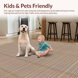 Ultra Soft Area Rug, Non Slip, Stain Resistant, Washable Area Rugs for Living Room, Bedroom, Warm Neutral Tartan Vibe(Brown)