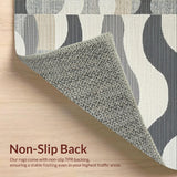 Ultra Soft Area Rug, Non Slip, Stain Resistant, Washable Area Rugs for Living Room, Bedroom, Softly Textured Scallop Visual(Gray)