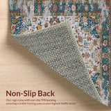 Ultra Soft Area Rug, Non Slip, Stain Resistant, Washable Area Rugs for Living Room, Bedroom, Chic Distressed Geometric Design(Gray)