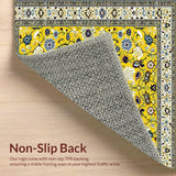 Ultra Soft Area Rug, Non Slip, Stain Resistant, Washable Area Rugs for Living Room, Bedroom, Chic Eclectic Tiled Arrangement(Yellow)