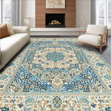 Artisan Inspired Beige and Sky Blue Area(Beige)