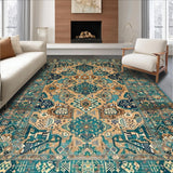 Ultra Soft Area Rug, Non Slip, Stain Resistant, Washable Area Rugs for Living Room, Bedroom, Artistic Vintage Tiled Arrangement(Beige)