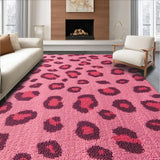 Ultra Soft Area Rug, Non Slip, Stain Resistant, Washable Area Rugs for Living Room, Bedroom, Pink Leopard Playroom Rug for Kids(Pink)