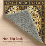 Ultra Soft Area Rug, Non Slip, Stain Resistant, Washable Area Rugs for Living Room, Bedroom, Rustic Earthy Traditional Motif(Beige)