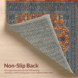 Ultra Soft Area Rug, Non Slip, Stain Resistant, Washable Area Rugs for Living Room, Bedroom, Timeless Blue and Brown Harmony(Brown)