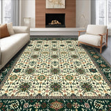 Ultra Soft Area Rug, Non Slip, Stain Resistant, Washable Area Rugs for Living Room, Bedroom, Geometric Botanical Plaid Boho Area(Beige)