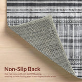 Ultra Soft Area Rug, Non Slip, Stain Resistant, Washable Area Rugs for Living Room, Bedroom, Versatile RV Deck Beach Picnic Straw Carpet(Black)