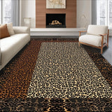 Ultra Soft Area Rug, Non Slip, Stain Resistant, Washable Area Rugs for Living Room, Bedroom, Luxurious Warm Toned Decor(Brown)