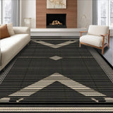 Ultra Soft Area Rug, Non Slip, Stain Resistant, Washable Area Rugs for Living Room, Bedroom, Rustic Neutral Toned Tassel Accent(Black)