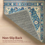 Ultra Soft Area Rug, Non Slip, Stain Resistant, Washable Area Rugs for Living Room, Bedroom, Serene Light Blue Ethnic Patterns(Blue)