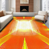 Ultra Soft Area Rug, Non Slip, Stain Resistant, Washable Area Rugs for Living Room, Bedroom, Artistic Rainbow Sunburst Pattern(Yellow)