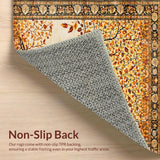 Ultra Soft Area Rug, Non Slip, Stain Resistant, Washable Area Rugs for Living Room, Bedroom, Rustic Warm Color Palette(Gold)
