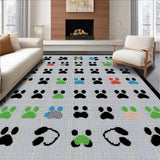 Ultra Soft Area Rug, Non Slip, Stain Resistant, Washable Area Rugs for Living Room, Bedroom, Charming Playful Cat Paw Motif(Black)