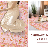 Ultra Soft Area Rug, Non Slip, Stain Resistant, Washable Area Rugs for Living Room, Bedroom, Chic Minimalist Blush Tiled Aesthetic(Pink)