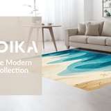 Ultra Soft Area Rug, Non Slip, Stain Resistant, Washable Area Rugs for Living Room, Bedroom, Seaside Escape Coastal Rug With Elegant Maritime Charm(Blue)