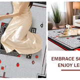 Ultra Soft Area Rug, Non Slip, Stain Resistant, Washable Area Rugs for Living Room, Bedroom, Dynamic Contemporary Dice Artwork(Black)