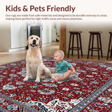 Ultra Soft Area Rug, Non Slip, Stain Resistant, Washable Area Rugs for Living Room, Bedroom, Modern for Kitchen(Red)
