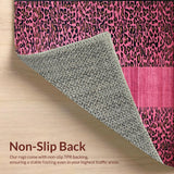 Ultra Soft Area Rug, Non Slip, Stain Resistant, Washable Area Rugs for Living Room, Bedroom, Trendy Soft Animal Print Charm(Pink)