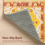 Ultra Soft Area Rug, Non Slip, Stain Resistant, Washable Area Rugs for Living Room, Bedroom, Luxurious Bold Colorful Trellis Pattern(Yellow)