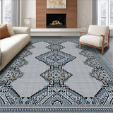 Ultra Soft Area Rug, Non Slip, Stain Resistant, Washable Area Rugs for Living Room, Bedroom, Contemporary Tribal Linear Design(Gray)