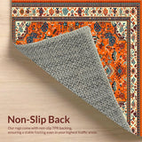 Ultra Soft Area Rug, Non Slip, Stain Resistant, Washable Area Rugs for Living Room, Bedroom, Modern Warm Tones Artful Layout(Orange)