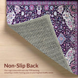 Ultra Soft Area Rug, Non Slip, Stain Resistant, Washable Area Rugs for Living Room, Bedroom, Soft Purple Geometric Motif(Purple)