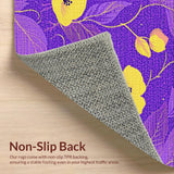 Ultra Soft Area Rug, Non Slip, Stain Resistant, Washable Area Rugs for Living Room, Bedroom, Charming Purple Floral Accent(Purple)