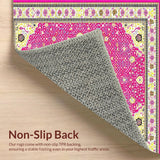 Ultra Soft Area Rug, Non Slip, Stain Resistant, Washable Area Rugs for Living Room, Bedroom, Elegant Pink Trellis Pattern(Pink)