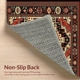 Ultra Soft Area Rug, Non Slip, Stain Resistant, Washable Area Rugs for Living Room, Bedroom, Western Farmhouse Non-Slip Bedroom Area Rug(Red)