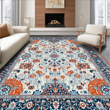 Ultra Soft Area Rug, Non Slip, Stain Resistant, Washable Area Rugs for Living Room, Bedroom, Sophisticated Abstract Floral Fusion(Gray)