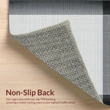Ultra Soft Area Rug, Non Slip, Stain Resistant, Washable Area Rugs for Living Room, Bedroom, Modern Elegance Black Squares(Gray)