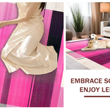 Ultra Soft Area Rug, Non Slip, Stain Resistant, Washable Area Rugs for Living Room, Bedroom, Eye-Catching Pink Black Artistic Blend(Pink)