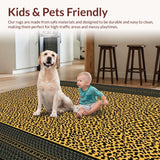 Ultra Soft Area Rug, Non Slip, Stain Resistant, Washable Area Rugs for Living Room, Bedroom, Contemporary Faux Fur Pattern(Gold)