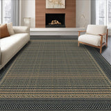 Ultra Soft Area Rug, Non Slip, Stain Resistant, Washable Area Rugs for Living Room, Bedroom, Rustic Softened Linear Patterns(Gray)