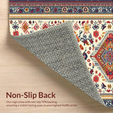Ultra Soft Area Rug, Non Slip, Stain Resistant, Washable Area Rugs for Living Room, Bedroom, Boho Cream Multi High Traffic Living Room Rug(White)