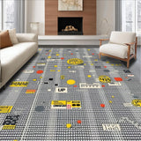 Ultra Soft Area Rug, Non Slip, Stain Resistant, Washable Area Rugs for Living Room, Bedroom, Sleek Black and White Humor(Black)
